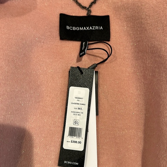 NWT BCBGMAXAZRIA BCBG Manchester Oversized Cape Coat PINK SPARK Size M/L - Picture 4 of 7